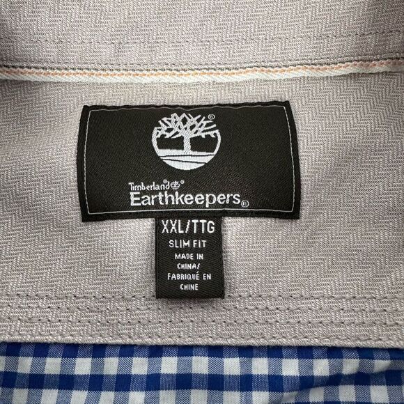 Timberland XXL Slim Fit Mens Check Shirt - Picture 3 of 8